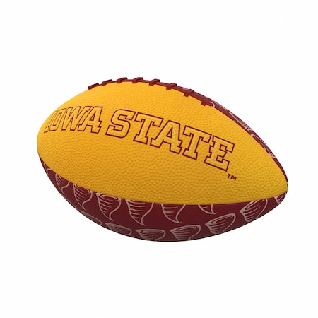 Logo Brands IA State Repeating Mini-Size Rubber Football 156-93MR-3